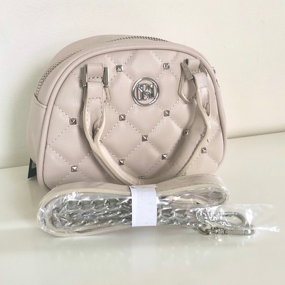 Badgley Mischka Quilted Crossbody Mini Bag with Silver-Tone Studs - Picture 12 of 16